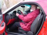 Bernice test driving Rita's T-bird